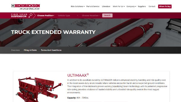Extended Warranty Page